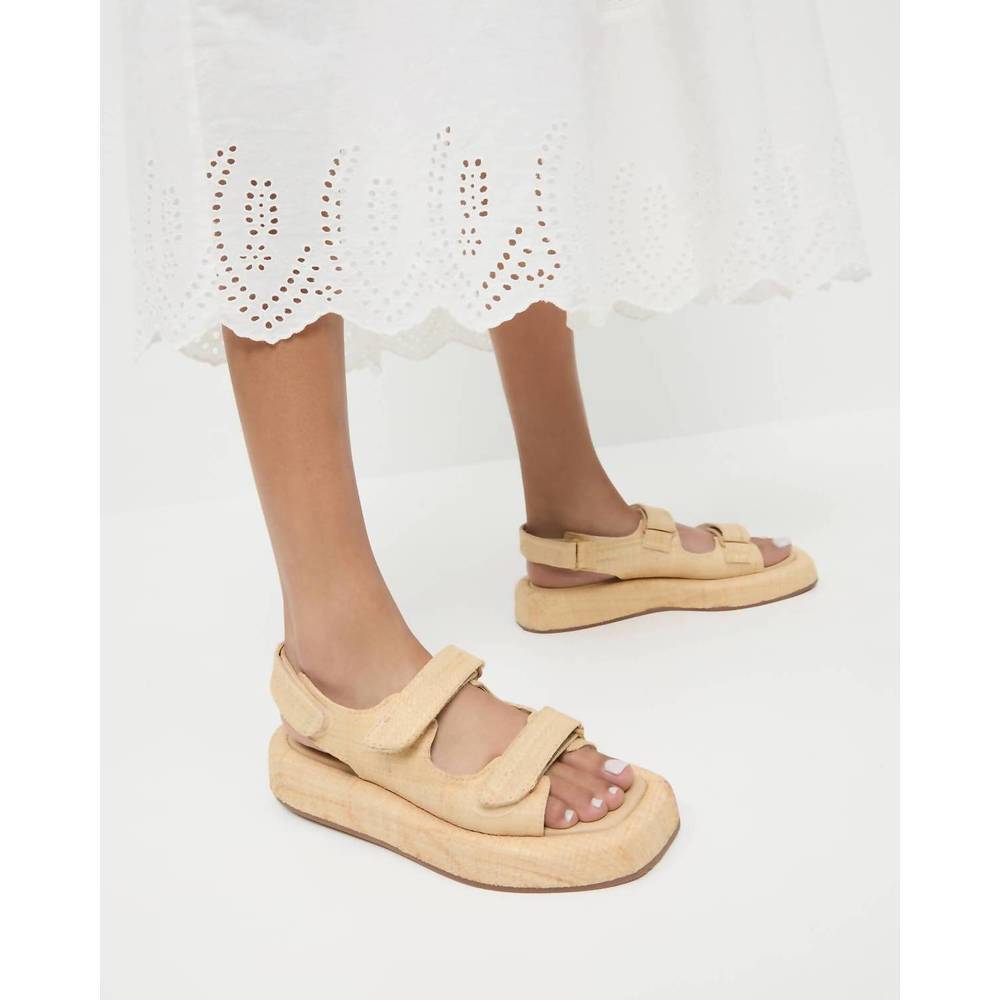 NEW LOEFFLER RANDALL women's blaise two band platform sandal in natural - Picture 6 of 6